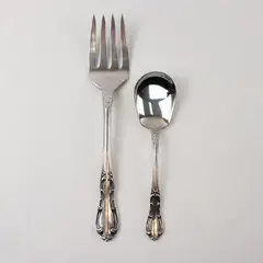 Towle Merrimack Stainless 2-Piece Serving Fork Sugar Spoon Set