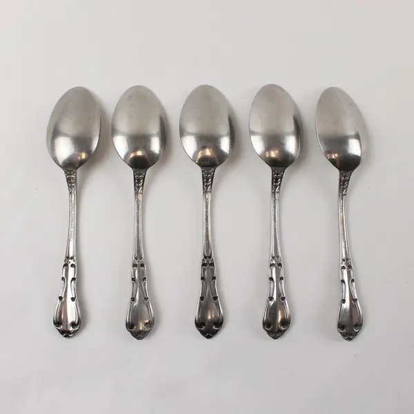 Five Stainless Teaspoons by Towle in the Pattern Merrimack