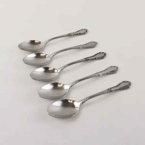 Five Stainless Teaspoons by Towle in the Pattern Merrimack
