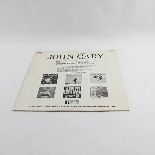 John Gary An Evening With John Gary 12" Vinyl LP Wyncote