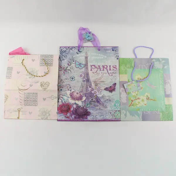 Lot of 14 Floral and Miscellaneous Gift Bags Varied Sizes