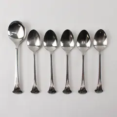 Five Teaspoons and One Soup Spoon by Supreme Cutlery Pattern Unknown