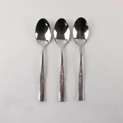 Three 18/0 Stainless Towle Living  Collection Tablespoons in the Texture Pattern