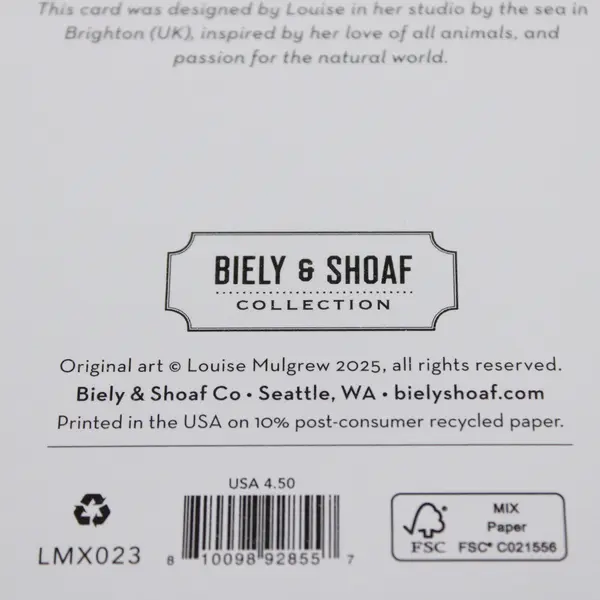 Biely & Shoaf Co. Louise Mulgrew Winter Wishes Greeting Card w/ Envelope