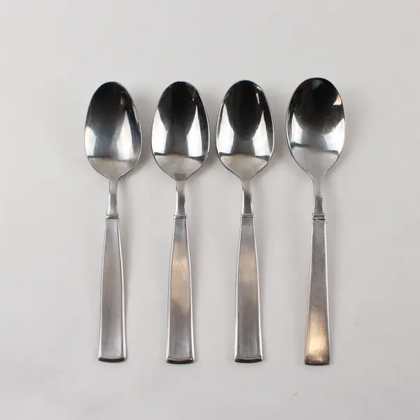 Four Stainless Satin Balance Teaspoons by Towle