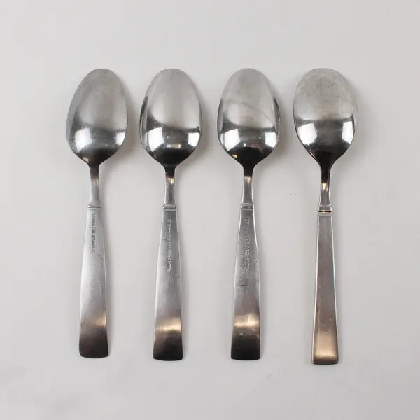 Four Stainless Satin Balance Teaspoons by Towle