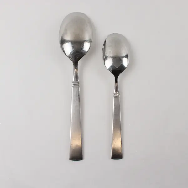 Two Satin Balance Spoons by Towle: 1 Tablespoon, 1 Serving Spoon