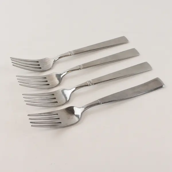 Four Stainless Satin Balance Salad Forks by Towle