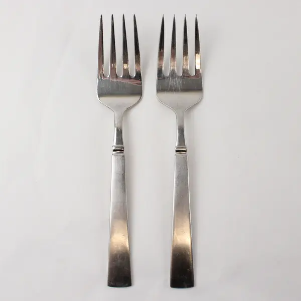 Two Stainless Satin Balance Serving Forks by Towle