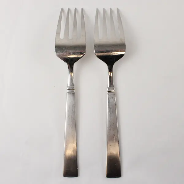 Two Stainless Satin Balance Serving Forks by Towle