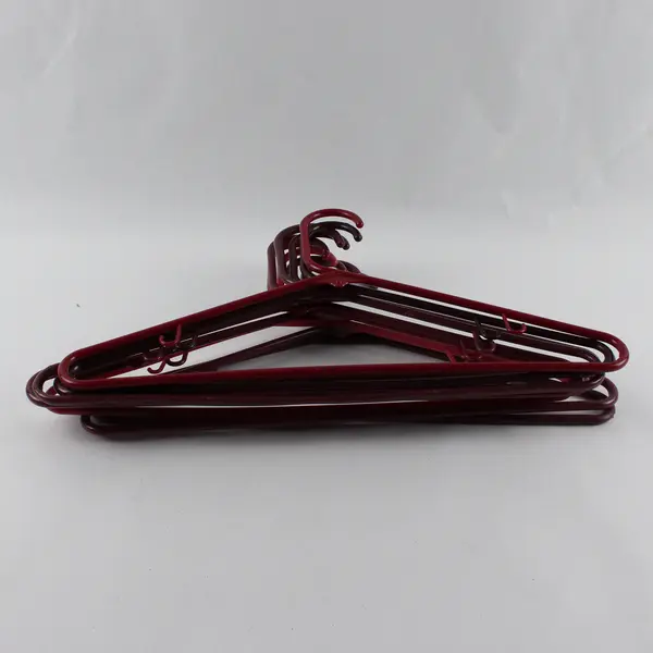 Lot of 10 Dark Pink Clothes Hangers with Strap Hooks