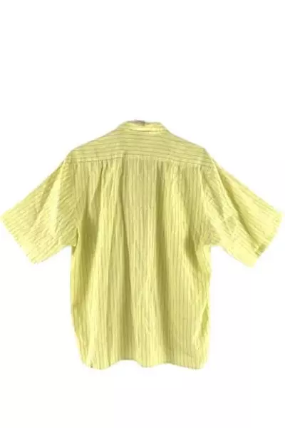 Vintage GB Clothing Co Women's XL Yellow Striped Shirt Top Short Sleeves