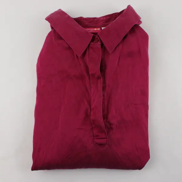 Liz Lange Maternity Magenta Long-Sleeved Silk Blouse Women's XXL