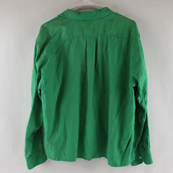 Lauren Ralph Lauren Green Long-Sleeved Silk Button-Up Women's Size 16