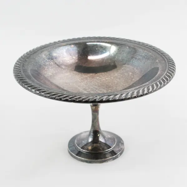 Vtg Wm A Rogers Silver Plated Footed Pedestal Candy Nut Dish Compote 