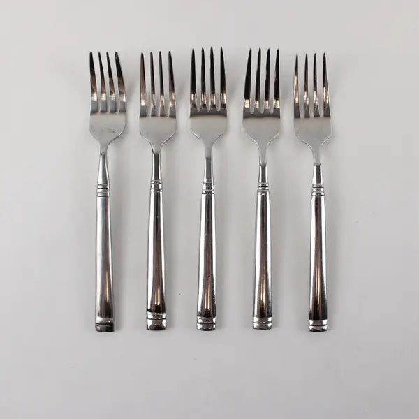 Five 18/0 Stainless Salad Forks By Towle in the Pattern Stephanie
