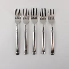 Five 18/0 Stainless Salad Forks By Towle in the Pattern Stephanie