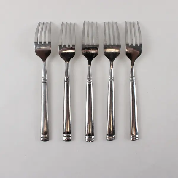 Five 18/0 Stainless Salad Forks By Towle in the Pattern Stephanie