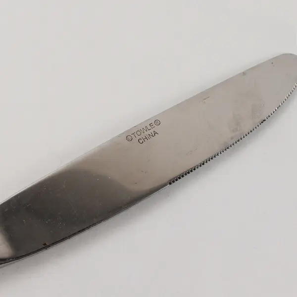 Four Stainless Dinner Knives by Towle in the Pattern Stephanie