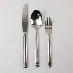 Three Stephanie by Towle Flatware: Serving Spoon, Dinner Knife, Salad Fork