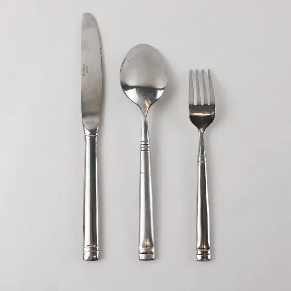 Three Stephanie by Towle Flatware: Serving Spoon, Dinner Knife, Salad Fork