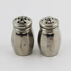 Vintage Baronial Plate Silver Mini Salt And Pepper Shaker Set