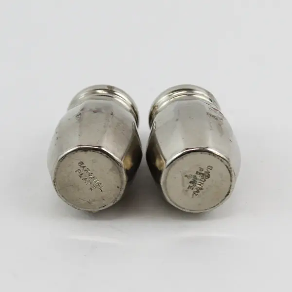 Vintage Baronial Plate Silver Mini Salt And Pepper Shaker Set
