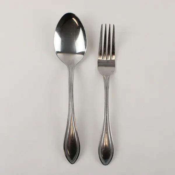Dinner Fork and Serving Spoon - Tuscan Bead by Towle Stainless