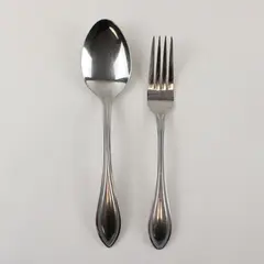 Dinner Fork and Serving Spoon - Tuscan Bead by Towle Stainless