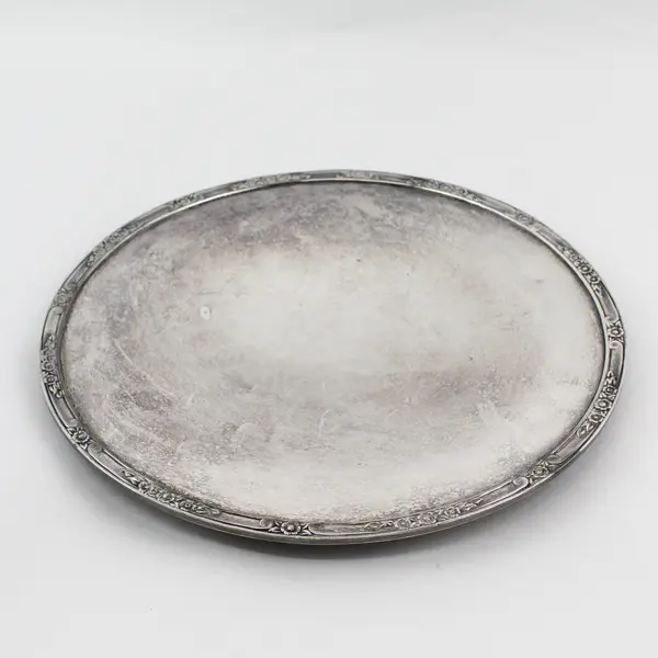 Vintage Rogers & Bro 11in Footed Cake Plate 2321 Floral Rim Silverplate