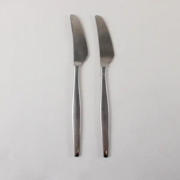 Two Stainless Dinner Knives by Lauffer in the Pattern Vantage