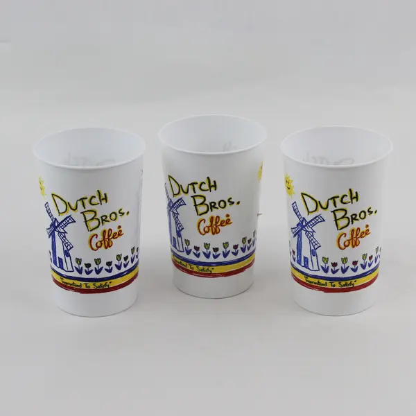 Lot of 3 Dixie Collectibles Dutch Bros Coffee Plastic Kid's Cups