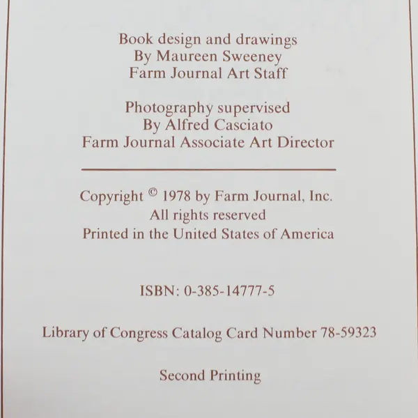 Farm Journal's Choice Chocolate Recipes Elise W. Manning 1978 2nd Printing