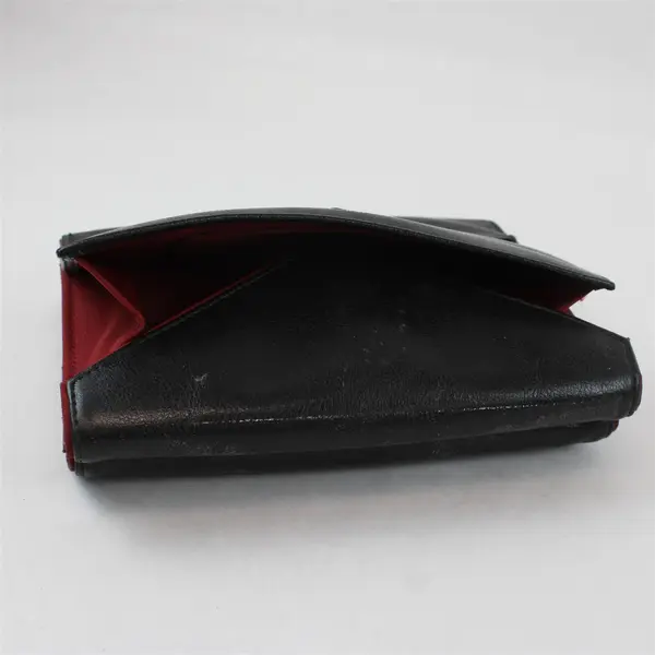 Buxton Planner Organizer Black & Red Faux Leather Cover Pockets Slots Cash