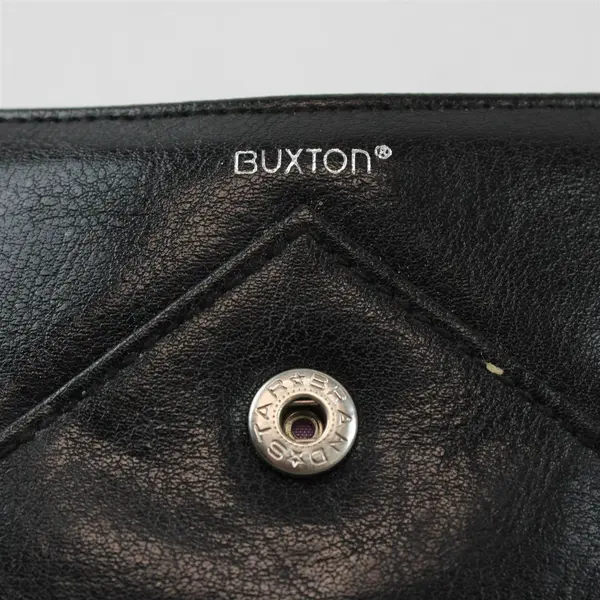 Buxton Planner Organizer Black & Red Faux Leather Cover Pockets Slots Cash