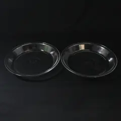 Lot of 2  Glasbake J2407 Clear Glass 9" Pie Plate Dish Textured Bottom USA