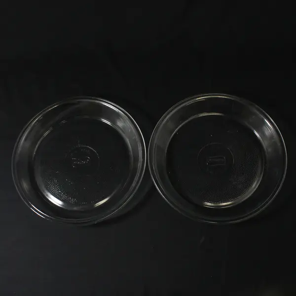 Lot of 2  Glasbake J2407 Clear Glass 9" Pie Plate Dish Textured Bottom USA
