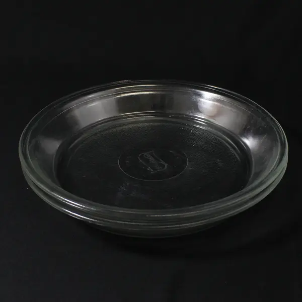 Lot of 2  Glasbake J2407 Clear Glass 9" Pie Plate Dish Textured Bottom USA
