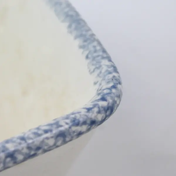 Set of 2 Vintage Heart Shaped Spongeware Nesting Serving Bowls Japan