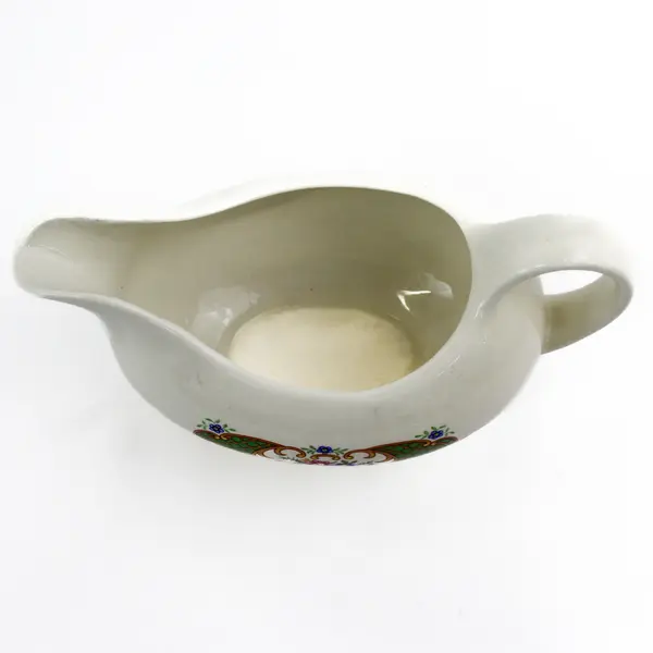Arnel's Gravy Boat and Underplate Green Lattice With Pink roses Blue flowers