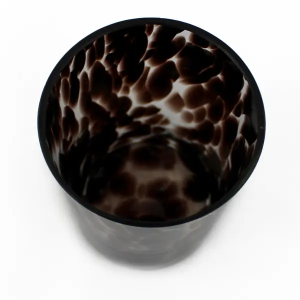 Brown Tortoise Shell Hand Blown Glass Vase 8"
