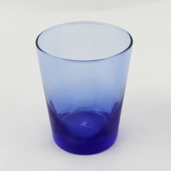 Set of 3 Vintage Libbey Double Old Fashioned Glasses Flare Cobalt Blue  