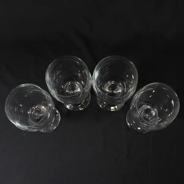 Set of 4 Clear Libbey Premier Water Goblets 7"  