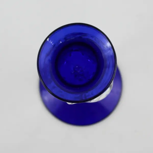Art & Glass Handmade Cobalt Blue Rose Shaped Candle Holder 