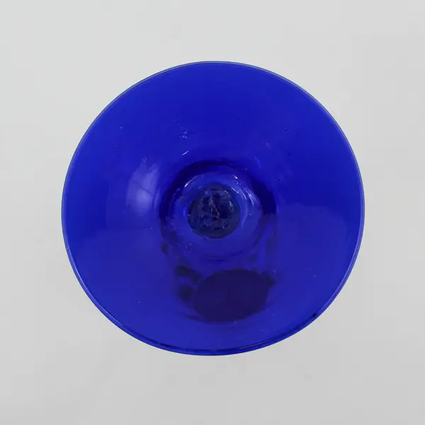 Art & Glass Handmade Cobalt Blue Rose Shaped Candle Holder 