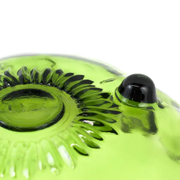 Vintage Indiana Glass Heavy Olive Green Glass Bowl Flower Design 3-Footed 11.5"