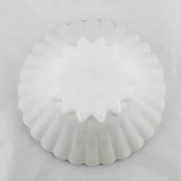 Vintage Anchor Hocking Classic Milk Glass 11” Bowl with Gold Trim