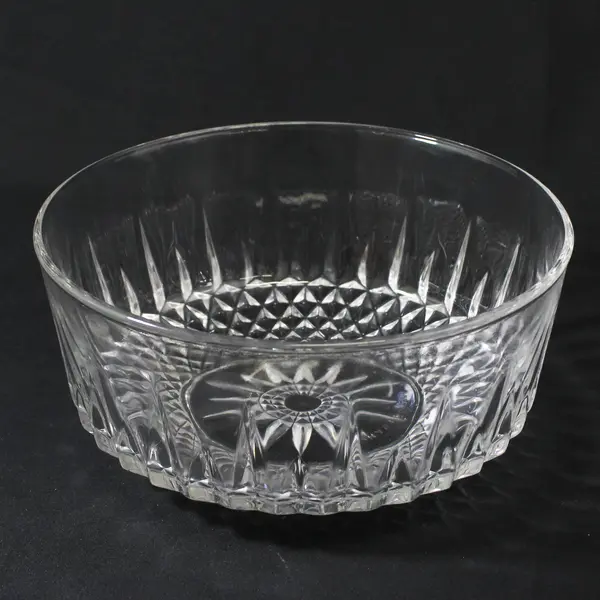 Arcoroc France Diamant Clear Glass Salad Bowl 8 Inch