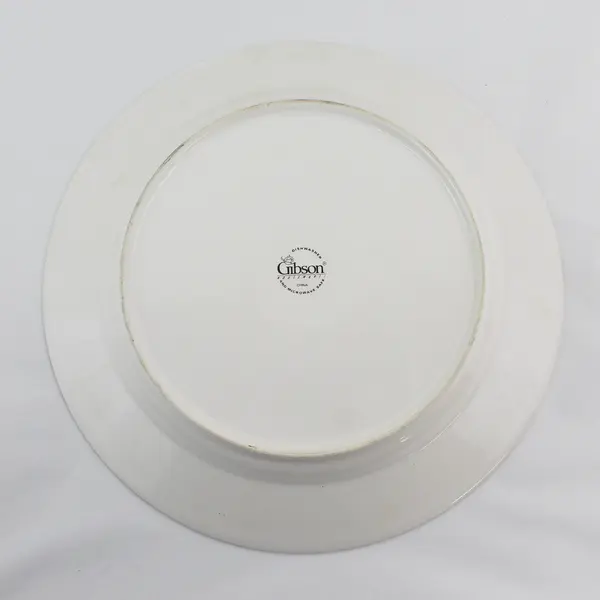 Gibson Christmas Stoneware Snowman Christmas Tree Platter 12.25" 