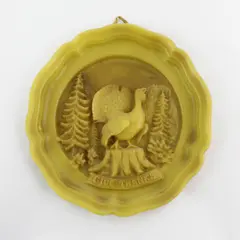Round Embossed Bees Wax Candle Turkey And Trees Reads Give Thanks